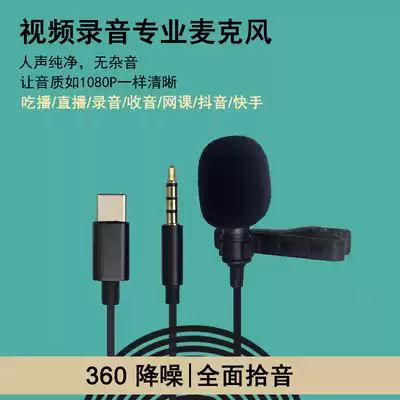 Collar clip microphone noise reduction mobile phone computer single-eye camera live with cargo shake sound recording loudspeaker microphone microphone