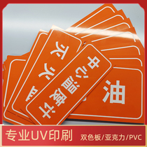 定制亚克力标识牌双色板门牌PVC科室牌办公室挂牌UV打印小标牌