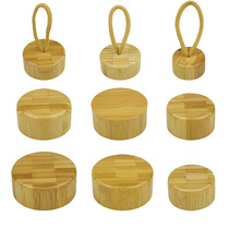 New leak-proof cup lid accessories universal double glass cup lemon cup bamboo with rope cold water bottle lid