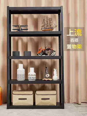 Shelf shelf home storage rack black shelf bookshelf flower rack exhibition display stand Office rack balcony