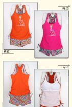Split two-piece I-shaped vest sports parent-child mother-daughter children adult conservative cartoon swimsuit YZ5001