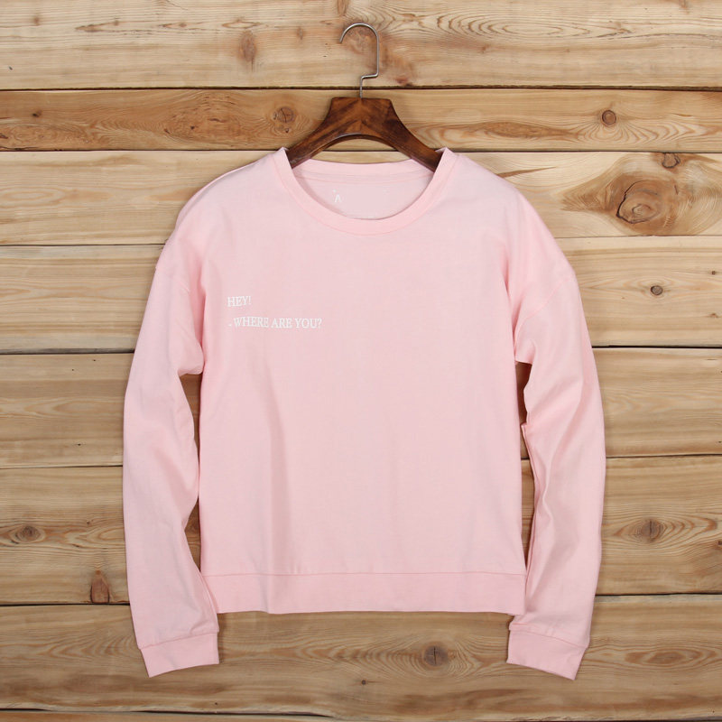 2022 brick expensive spring women's pink pure cotton round collar T-shirt blouse blouse sweatshirt hygiene coat sweatshirt damp