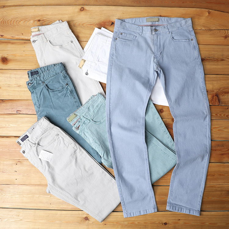 Price-to-value ultra-value foreign trade pure cotton washed elastic casual pants male trend 100 hitch fit small straight cylinder men's clothing pants