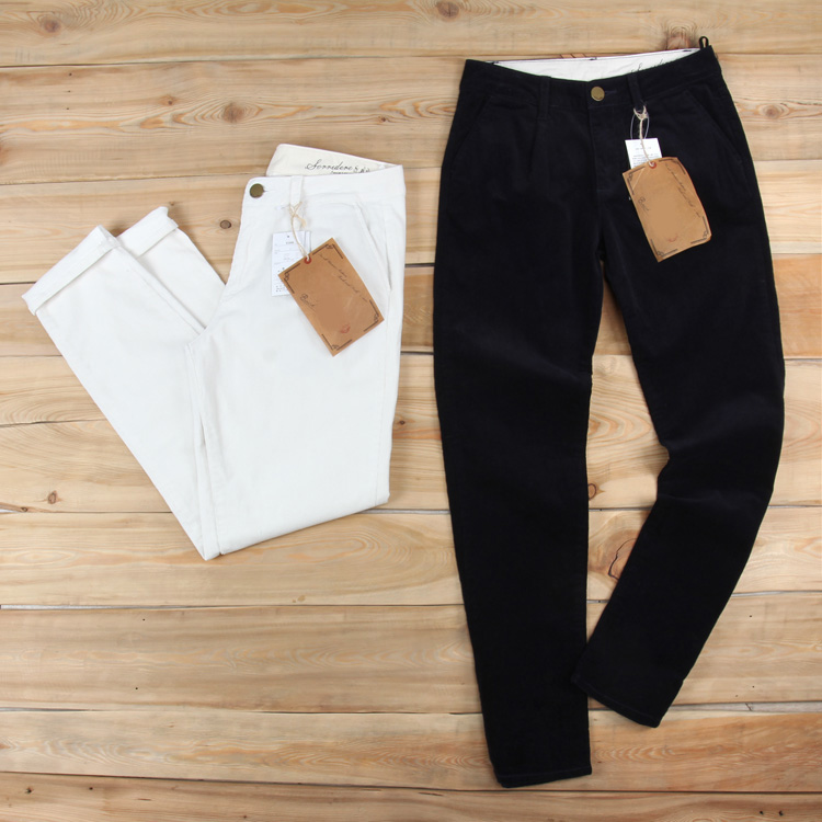 Ultra-valued foreign trade women's pure cotton elastic light core suede casual pants pencil pants breathable sweaty sweatpants velvet trousers women pants