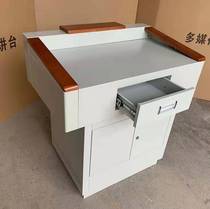 Flat podium Simple multimedia lectern teaching classroom multi-functional steel lectern Guangzhou customized
