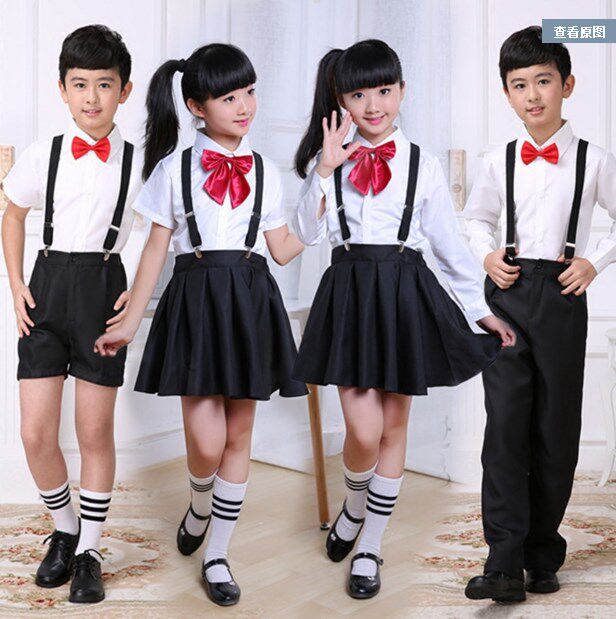 Boy holding baby bag pants costume long-sleeved dress kindergarten host chorus performance costume suit flower girl suit performance