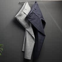 Absolutely CARROT FIT narrow legs summer mens check fashion business casual pants pants T3037