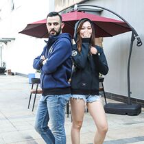 T2059 freshly baked couples must enter new air cotton men and women in autumn and winter warm hooded sweater jacket