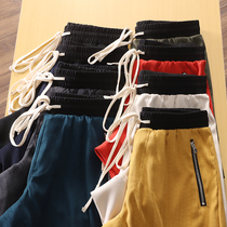 Functional elastic satin crack fabric Tide brand elastic waist summer couple shorts sports pants T2951