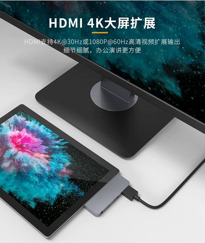 Phụ kiện HyperDrive Surface Go Docking Station Microsoft Tablet Converter PD Sạc HDMI - USB Aaccessories