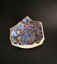 Ji 8 Song Dynasty Jizhou kiln ancient porcelain piece Yonghe kiln rabbit pattern tea cup specimen bottom foot full