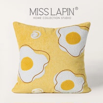 MIAMILA ORIGINAL DESIGN SAMPLE INTER-BOARD CHILDREN ROOM FUN HUG NORDIC INS WIND YELLOW OMELETED EGG SQUARE PILLOW