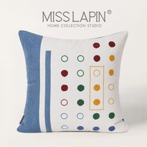 MISSLAPIN Childrens room bedside cushions leaning against pillowcase modern blue applied cloth square pillow-like room for home