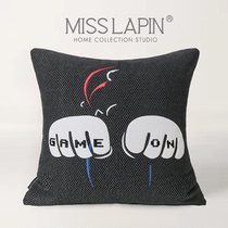 MISSLAPIN Prototype Room room sofa cushions leaning on pillows Mario patch Pillow Hotel Folk LIKE BOARD ROOM