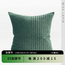 Langoods Home Brief modern green embroidered bouquet square waist pillow sofa with pillow close to the bag-like floor for sale