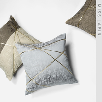 Lanpin home simple American light luxury model room sofa living room bag gray metal irregular square pillow pillow