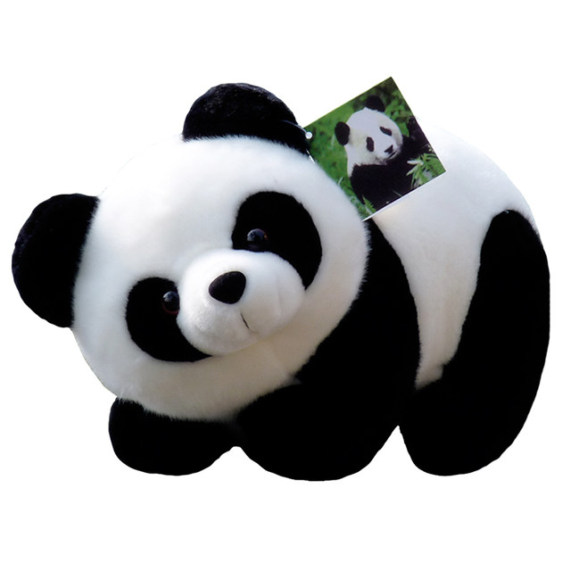 longbo panda doll zoo model huggable bear ງາມສີດໍາແລະສີຂາວຂອງຫຼິ້ນ plush