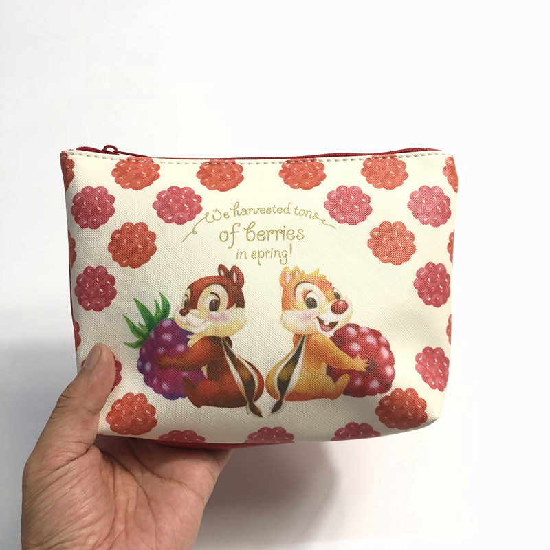 Phim hoạt hình dễ thương bao quanh Chipmunk sóc sóc Chichitti PU Xử lý lưu trữ Túi trang điểm Túi điện thoại di động Ví những hình sticker cute