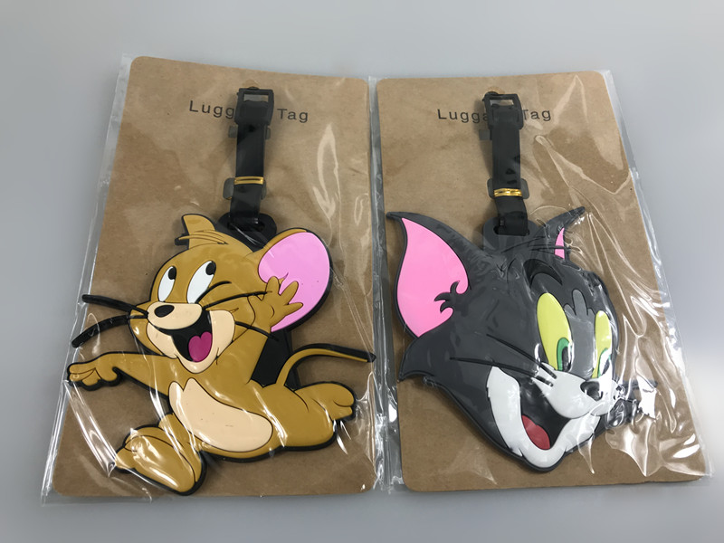 Phim hoạt hình anime về mèo và chuột Jerry và Tom hành lý mềm thẻ hành lý kiểm tra túi túi danh sách hình dán sticker công chúa