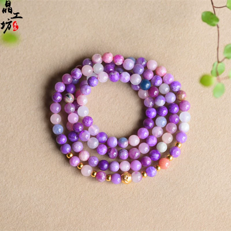 Crystal Workshop Shulu Chuỗi vòng đeo tay Vòng đeo tay Su Jishi Cherry Blossom Pink Ice Bracelet - Vòng đeo tay Cuff