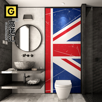 British style toilet tile painting shower toilet toilet European background wall waterproof plugging wall tiles