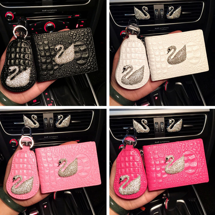 Ms. Swan driver's license this rhinestone car driver's license driving this driver's license bag document leather case clip key case