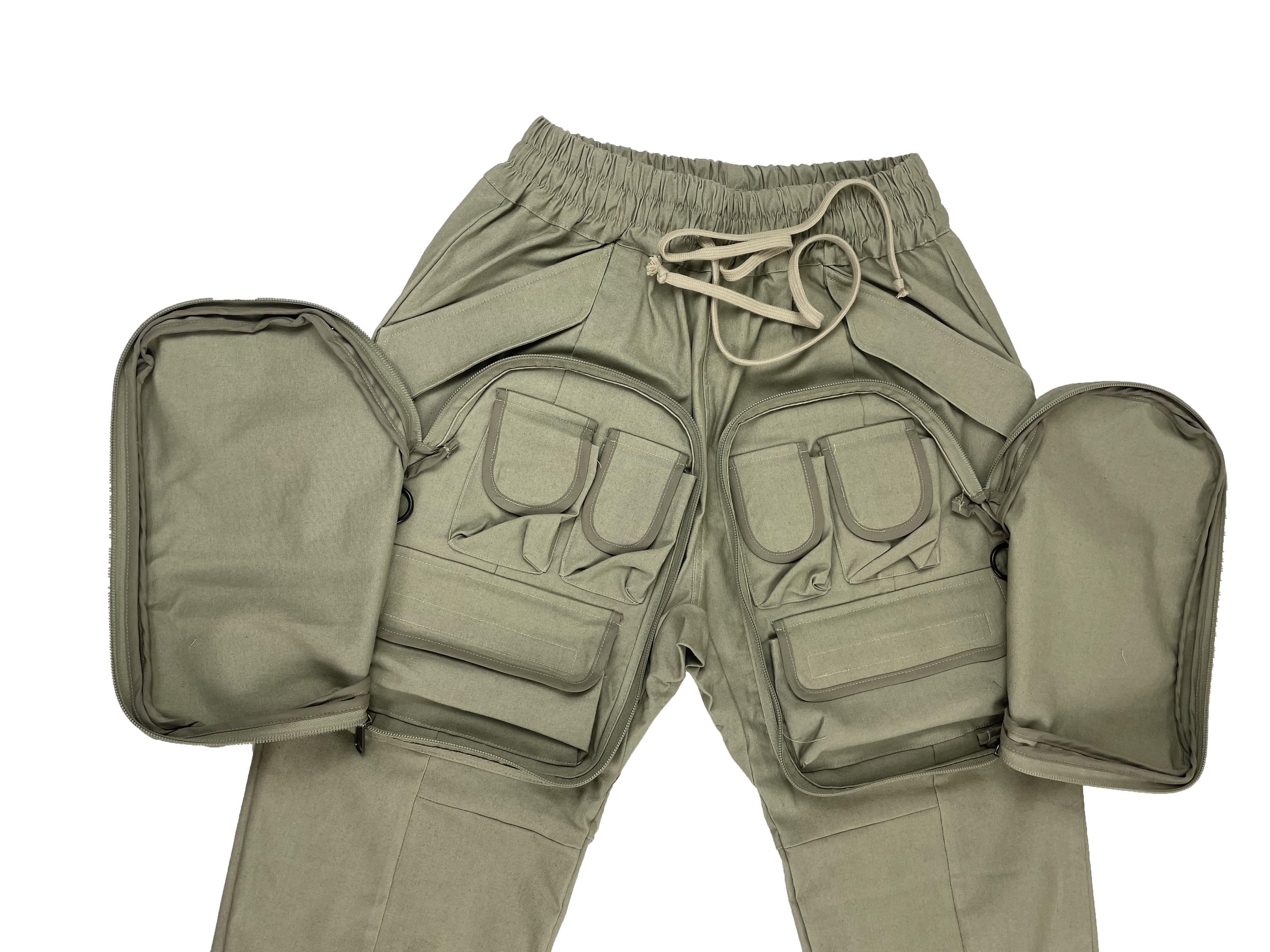 grailz multi-pocket zipper shell pants