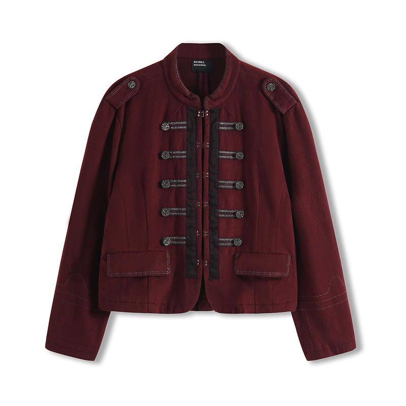 Richill Melancholy 26Ss Embroidered Woolen Napoleon Jacket Short Jacket Coat Richill Melancholy 26Ss Embroidered Woolen Napoleon Jacket Short Jacket Coat