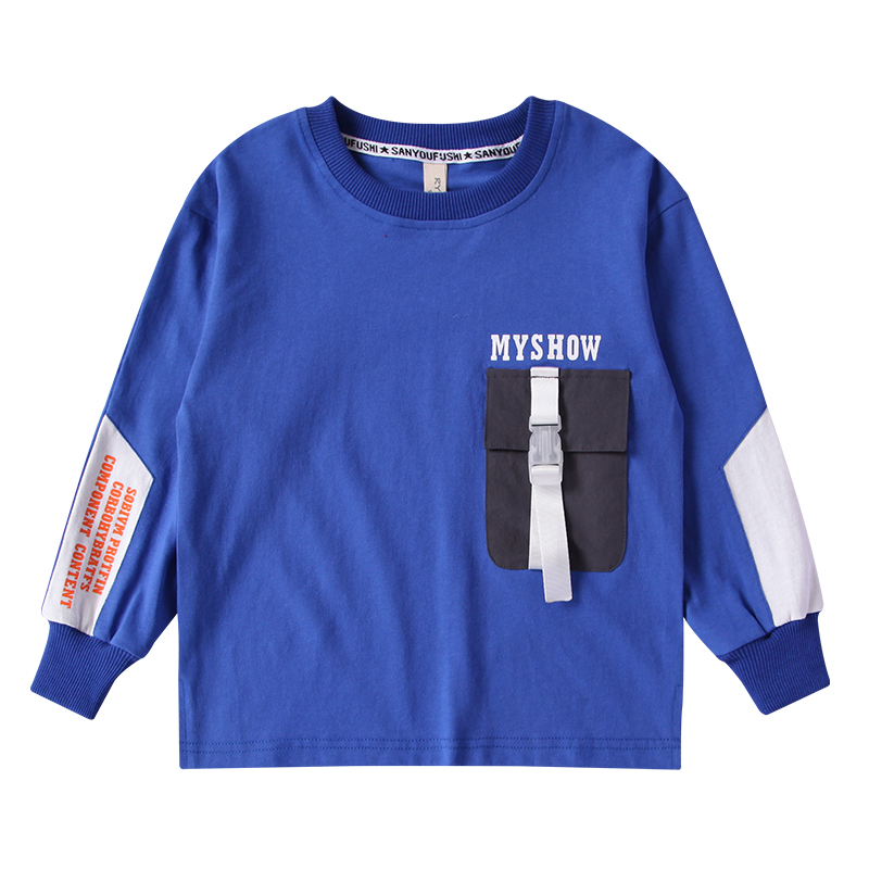 Boys dài sleevet t-shirt mùa xuân 2020 trẻ em mới của Vòng cổ bottomshirt trong áo khoác không khí Hàn Quốc phiên bản cậu bé lớn của bảo vệ.