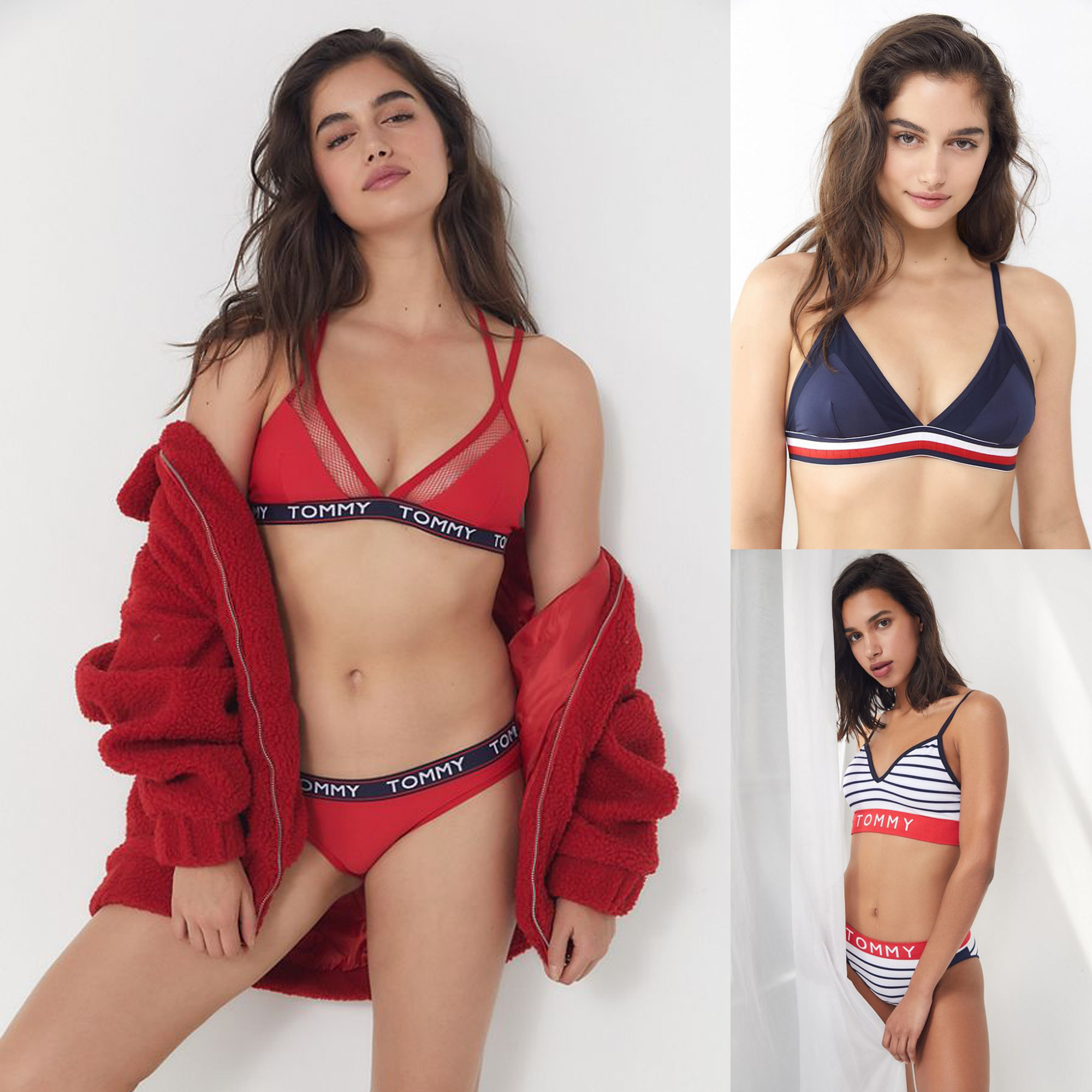 American Tommy Hilfiger UO Striped Camisole Printed Panties Underwear Set