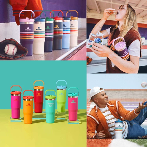 Американская покупка Stanley Neon Srouping может быть снесена и крупная спортивная цветная полоса, сопровождающие чашки