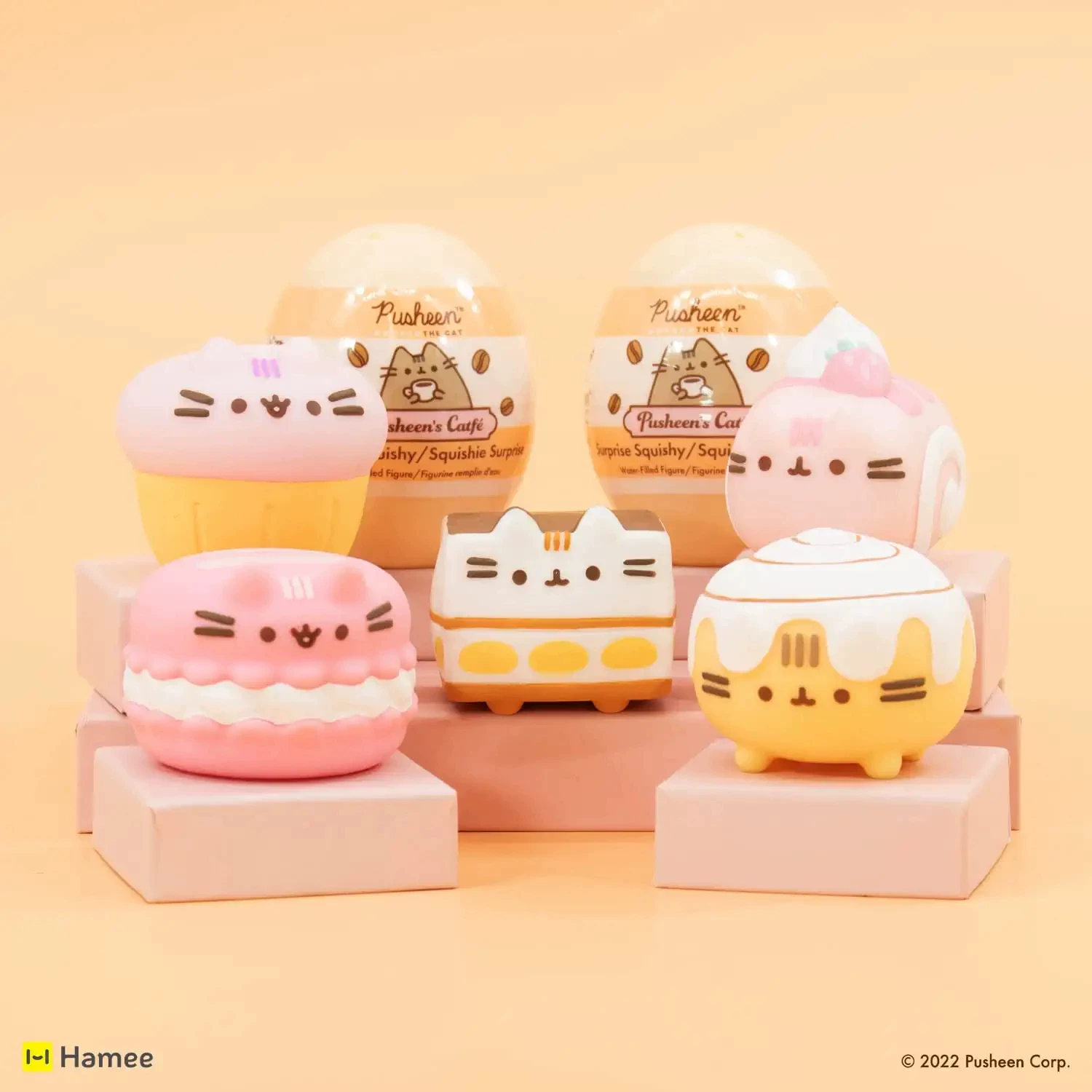 Hamee [胖吉猫玩偶 PUSHEEN盲盒收藏品 潮玩手办桌面摆件]