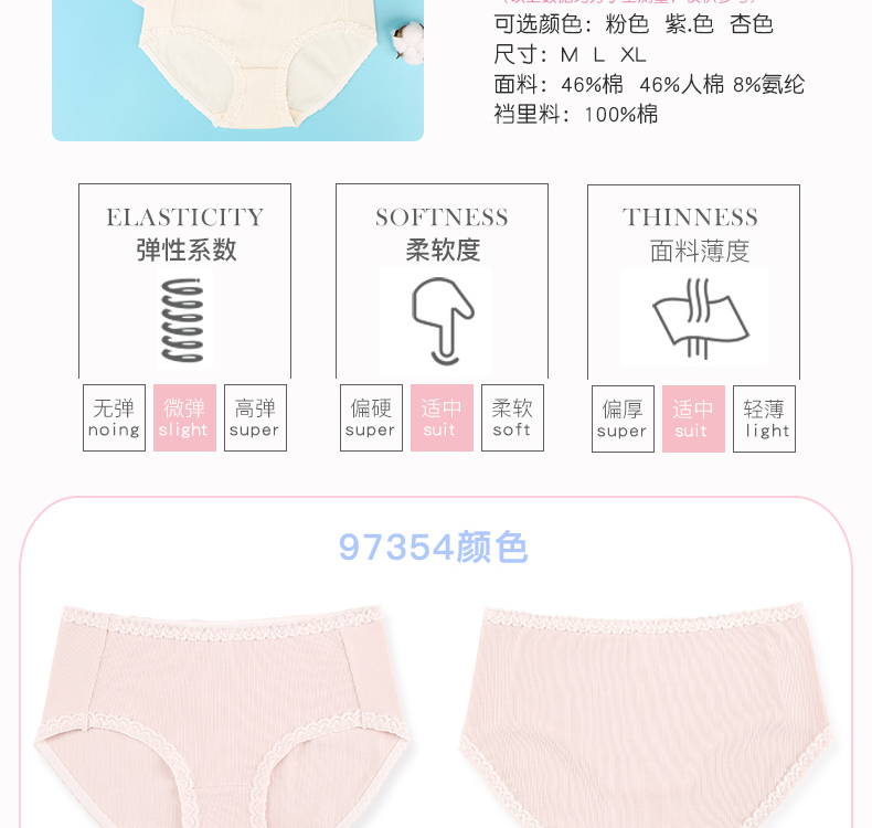 Đồ lót nữ Meilanduo chất liệu cotton mỏng dành cho nữ 裆 quần short nữ trung eo cotton học sinh trung học 97354 quần sịp đùi