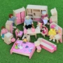 Bộ bàn ghế gỗ nhỏ cho bé gái chơi đồ chơi mô phỏng tủ quần áo công chúa phòng nhỏ giường 3-8 tuổi đồ chơi mầm non
