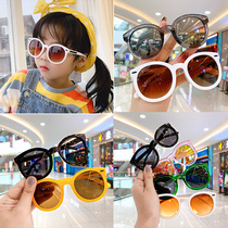 Childrens glasses tide fashion girl boy sun glasses baby baby sunglasses 2 years old 3 years old UV protection retro