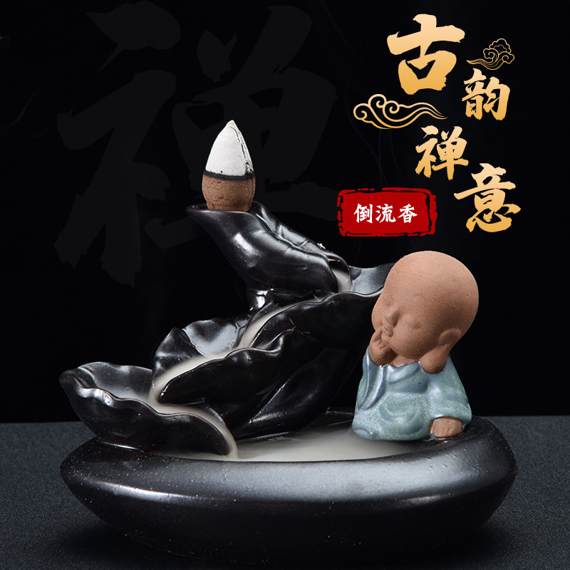 Home Indoor incense Incense Stove Zen Purple Sand back-back incense Stove High Mountain Flowing Water Creative Home Pendulum sandalwood Incense Burner
