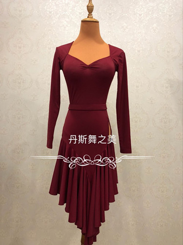 Latin dance art conserved girls advanced practice clothes with autumn and winter money sweet and identical long sleeves can be set up