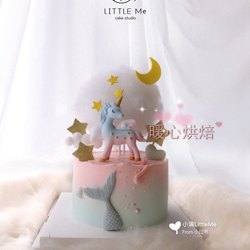 Trang trí bánh nướng bông đèn Fantasy Gradient Unicorn búp bê trang trí Bubble Moon Star Plugin Plugin - Trang trí nội thất bố trí phòng khách đẹp