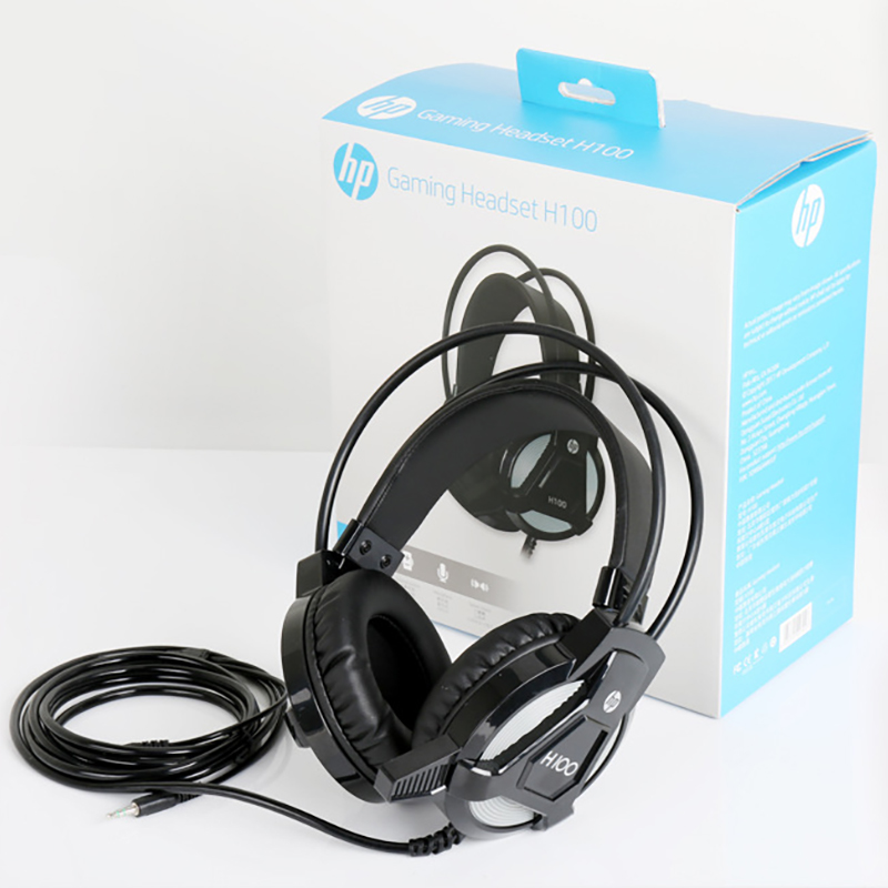 HP HP H100 Office Game Headset Laptop Subwoofer Voice Microphone Headset CF