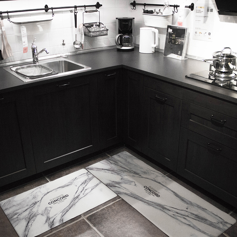 In Nordic marble stripes into doorkitchen pad oil-proof waterproof door and anti-slip door mat into door bedroom foot pad