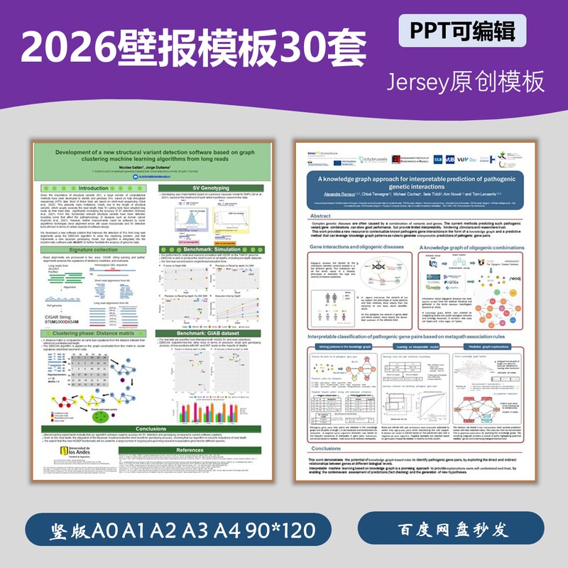 Academic Conference Poster Wall Poster Template A0A1A2A3A4 90*120 Vertical Version 30 Sets of Posters Poster