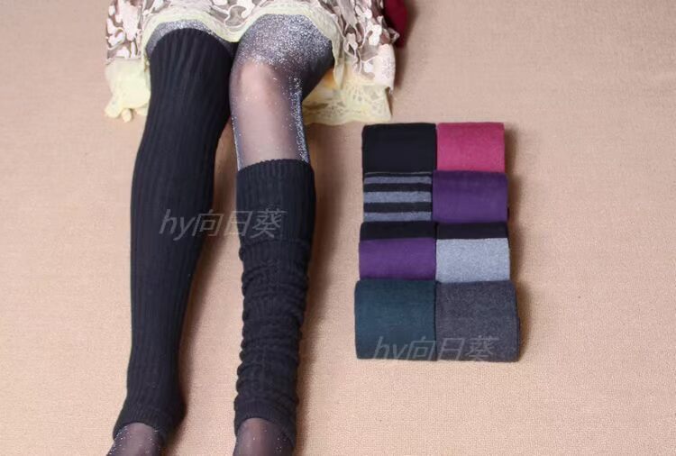 Mùa thu đông 2018 dày cashmere ấm áp qua tất đầu gối set quần legging nữ dài tập chân set đồ đế xuồng Hàn Quốc tất trắng