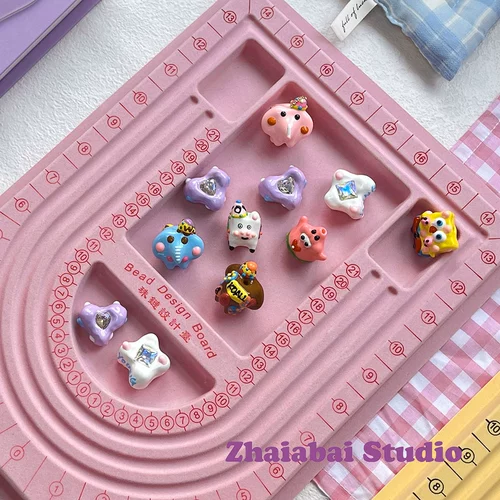 Розовое ожерелье и браслет, дизайнерский мобильный телефон, система хранения ручной работы, бусины, аксессуары