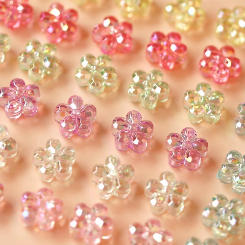 Акриловые бусины, ожерелье, серьги, аксессуар, аксессуары, в цветочек, DIY