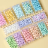 Матовый стеклянный браслет из бисера, браслет из бусин, ожерелье, кольцо, бусины, украшение-шарик, 3mm