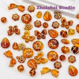 Смешанные ретро акриловые янтарные бусины, аксессуары, 50 грамм