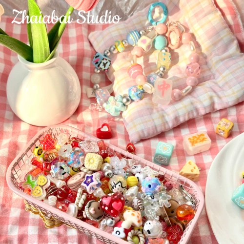 Акриловые бусины ручной работы, браслет, ожерелье, цепочка, мобильный телефон, подвеска, аксессуар