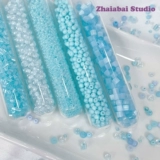 Синий стеклянный браслет из бисера, аксессуар, аксессуары, широкая цветовая палитра, DIY