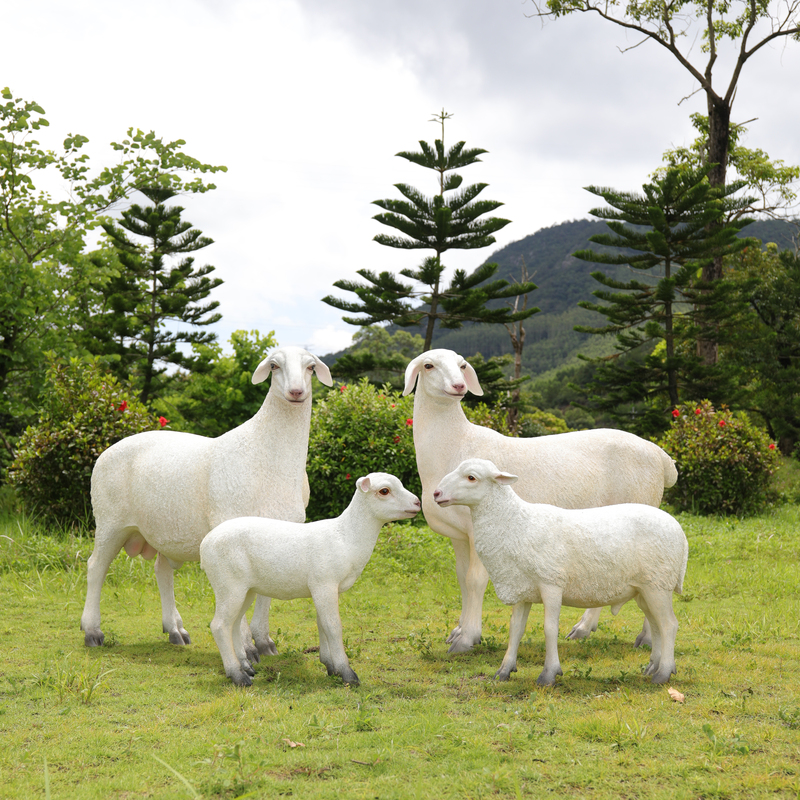 Fiberglass Simulated Lake Sheep Sculpture Outdoor Garden Lawn Sheep Ornament Farm Scenic Area Park Landscape Decoration