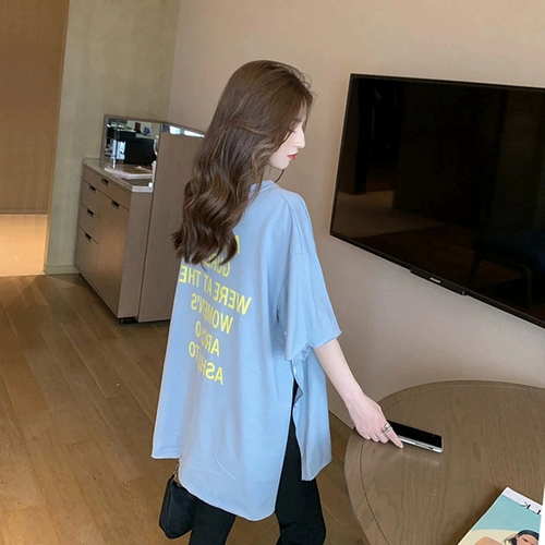 Дизайнерская футболка, комплект, тренд сезона, коллекция 2021, в корейском стиле, осенняя